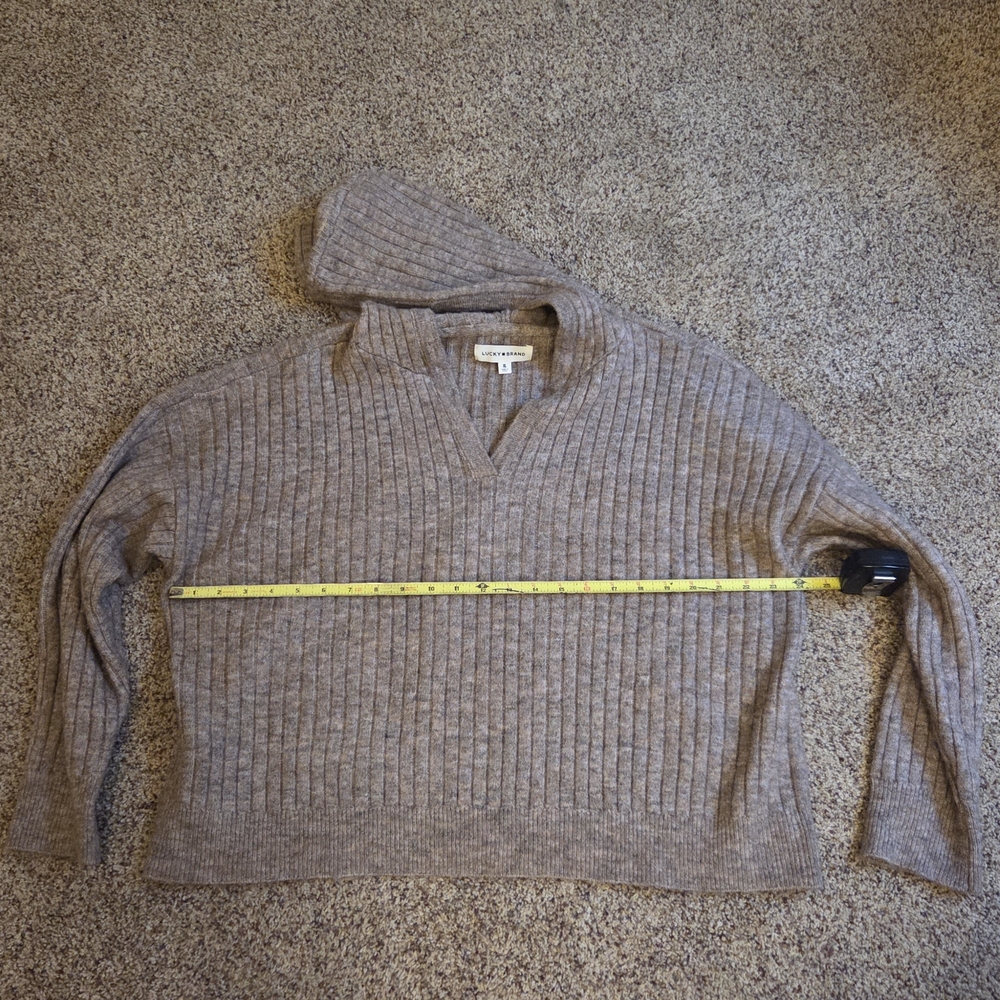 Lucky Brand Ribbed Knit Sweater in Brown